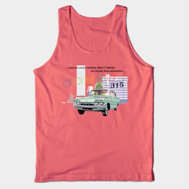 FORD CONSUL 315 - French ad Tank Top by Throwback Motors